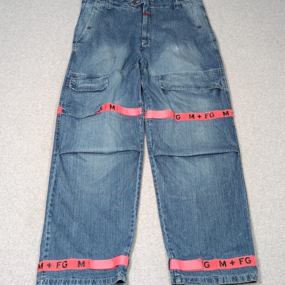 RARE VINTAGE Marithe Francois Girbaud Denim with Pink Tape Straps